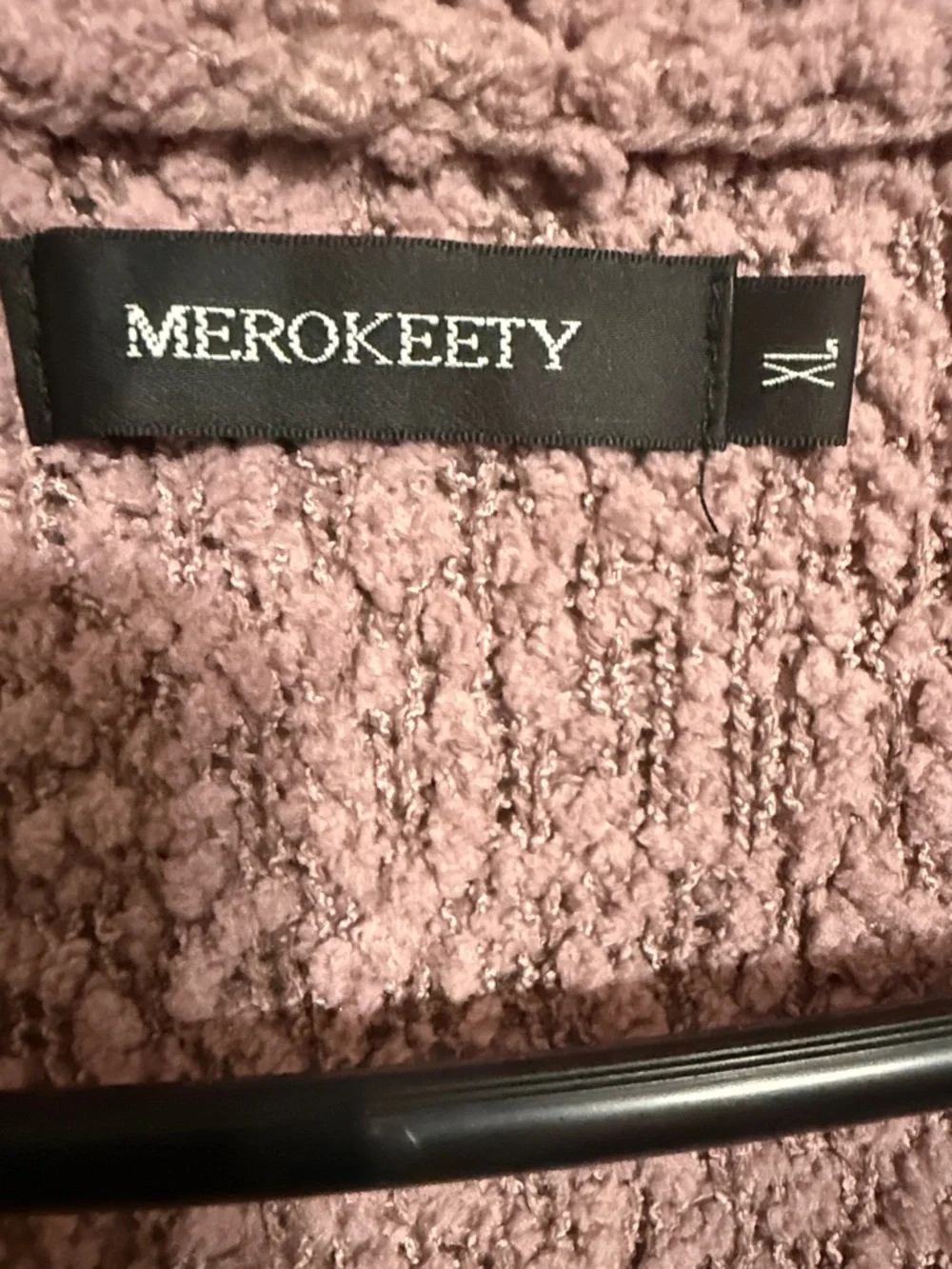 Who What Wear Dusty Mauve Plush Open-Front Cardigan - Picture 2 of 3